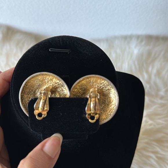 Vintage  18k Gold Plated Givenchy Earrings- 1990s - Picture 3 of 9